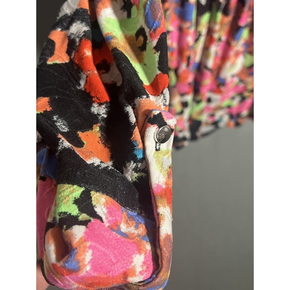Cocomo Petite PS Blouse Womens Multi-Color Abstract Print Roll-Tab Sleeve - Picture 6 of 7